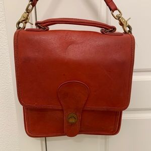 Vintage Red Coach Shoulder Bag